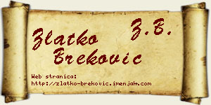 Zlatko Breković vizit kartica